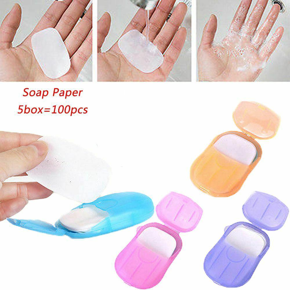 Travel 100Pcs/set Disposable Boxed Soap Paper Portable Hand Washing Scented Sheet