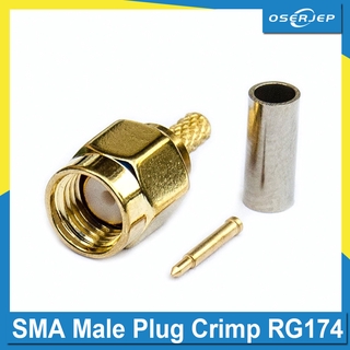 10PCS SMA Male RF Connector Male Crimp RG174 RG316 LMR100 Cable SMA Male