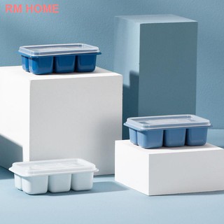 【24h delivery】R&M Ice cube mold household refrigerator box with lid tray quick freezer making
