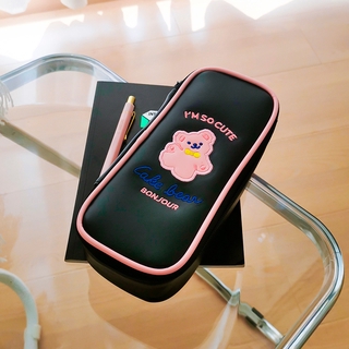 <24h delivery> W&G Bear pencil case Portable Large Capacity Storage Pen Case Student School Office Stationery (4)