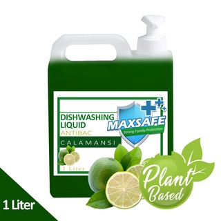 1 liter with pump Maxsafe plant based Antibac Dishwashing Liquid (calamansi)