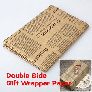 Wrapping Paper Wrap Gift Wrap Double Sided Christmas Kraft Paper Vintage (4)