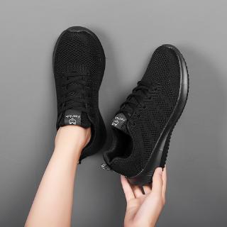 Lightweight Women Black Shoes Non-slip Korean Shoes Ins Hot Sneakers Low Cut Sports Shoes / Ready St