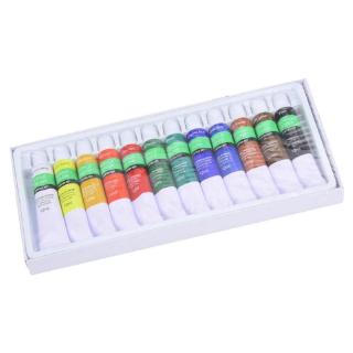 Owuh Acrylic Paint set 12 Basic Colors Painting Set 12ml Tube Art Painting Pigment Kit for Rocks, Wo