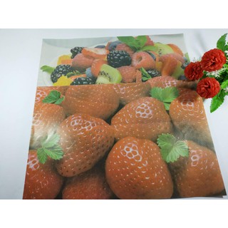6pc Set Plastic Placemat Dining Table Fruits Design With Coaster