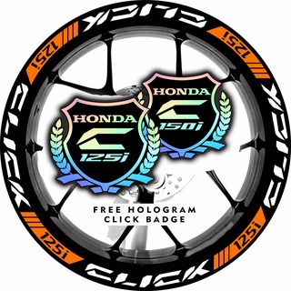 HONDA CLICK 125i and 150i Mags Sticker Set | Front and Rear Wheel Set with free Hologram Click Badge