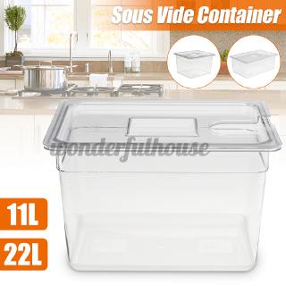 【Ready Stock】11L/22L Sous Vide Container Storage with Lid For Culinary Immersion Slow Cooker