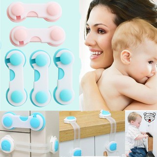 5Pcs Baby Drawer Lock Security Protection Cabinet Safety Child safety lock cabinet door anti-pinch hand free opening drawer lock shoe cabinet refrigerator paste lock simple cabinet door ABS lock