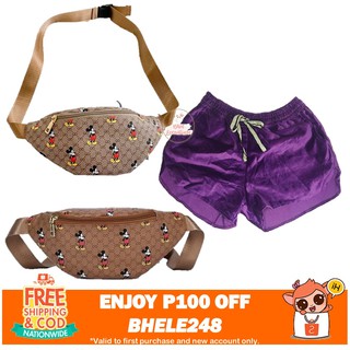 Mickey Mouse Short Belt Bag Tiktok Shorts Body Bag Sling Bag unisex