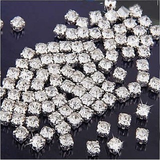 1440pcs Crystal Clear Color Round Sew on Rhinestones With Claw Beads Costumes Diamante with Settings