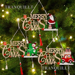tranquillt Merry Christmas Decoration Wooden Hollow Tassel Letter Card Christmas Tree Drop Ornaments Pendant Party Home Decor|Pendant &amp; Drop Ornaments