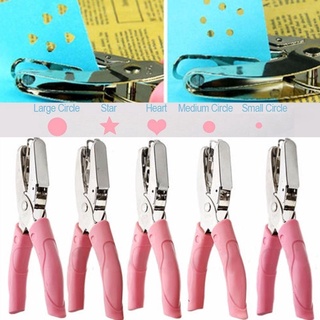 Ready Stock/▽1Pc Manual Craft Puncher Paper Hole Punch Cutter Circle Heart Star With Soft Grip