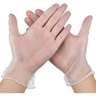100 Counts/Box Disposable Gloves Powder-Free Clear Vinyl TPE Gloves Latex Free Gloves for Household Food Handling Lab Work