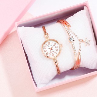 【Ready Stock】COD Women Small Gold Bangle Bracelet Luxury Watches Stainless Steel Ladies Quartz Wristwatch