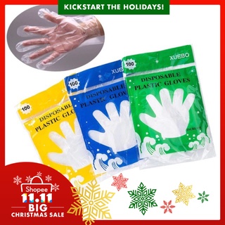 100Pcs Eco-friendly Gloves Disposable One-off Plastic Gloves