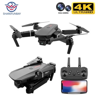 SHAREFUNBAY E88 pro drone 4k HD dual camera visual positioning 1080P WiFi fpv drone height preserv