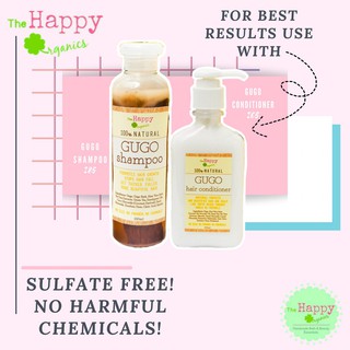 【spot goods】♂The Happy Organics-Gugo Bark Shampoo + Conditioner Hair Grower Set|Anti-Hairfall|Hair S