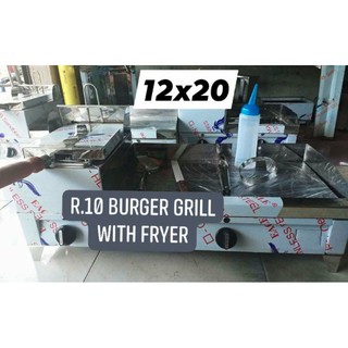 burger grill with deep fryer 12x20