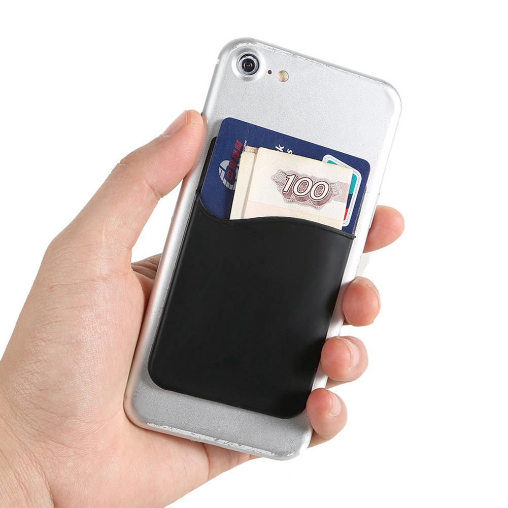 Silicone Credit Card Holder Cell Phone Wallet Pocket Sticker (6)