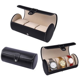 TMR 3 Slot Watch Case PU Leather Roll Box Collector Organizer