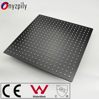 Onyzpily Showerhead Rainfall Black 8/10/12/16 inch Ultra-thin Stainless Steel Square Top Spray Wall