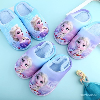 Disney Cotton Slippers Frozen Children Slippers Indoor Warm Slippers