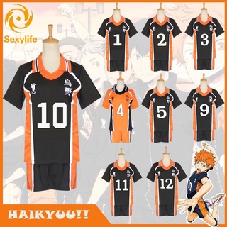 【COD】 Haikyuu!! Jersey Cosplay Costume Karasuno High School Kageyama Hinata Shoyo Top Set Sport Uniform Suit Sportswear volleybal