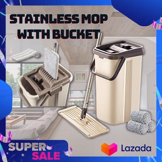 Original Self-Wash Squeeze Dry With Bucket Scratch A Net Stainless Steel Automatic Floor Hands Free