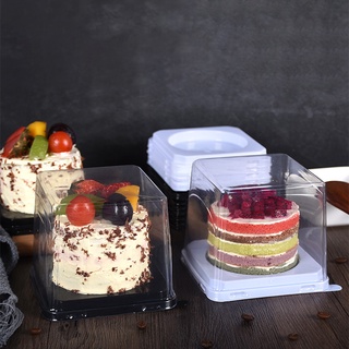 50Pcs Transparent Square Cake Box Mousse Cake Gift Box Dessert Shop Cake Packaging Box Wedding Part