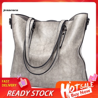 JN~ Retro Women Solid Color Large Capacity Crossbody Shoulder Bag Tote Storage Pouch