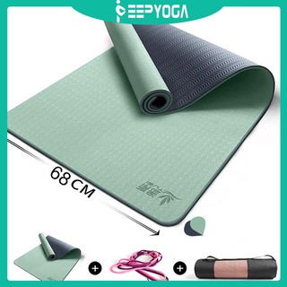 TPE Yoga Mat,Pro Yoga Mat Eco Friendly Non Slip Fitness Exercise Mat with Carrying Strap,Workout Mat
