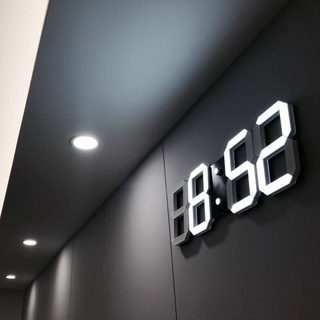 3D LED Wall Clock Modern Digital Table Desktop Alarm Clock Nightlight Decoration