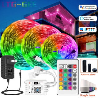 LED Strip Lights SMD 2835 RGB 3528 RGB 20M Full SET Strip Lights with 44KEY IR Remote &Music controller&WIFI APP controllerl &Bluetooth APP controller+ 12V 3A Adapter for Room decoration and Festival celebration