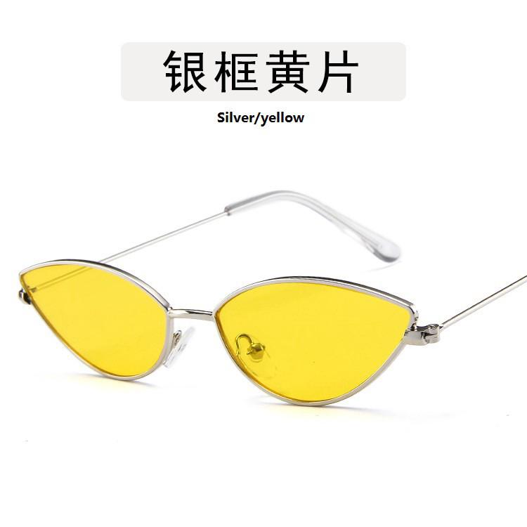 Metal cat eye small ocean triangular trend sunglasses (5)