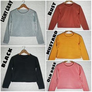 Ladies Crop Top Pullover- Plain Thick Fabric- WHOLESALE- Assorted Colors- No Choosing of Colors