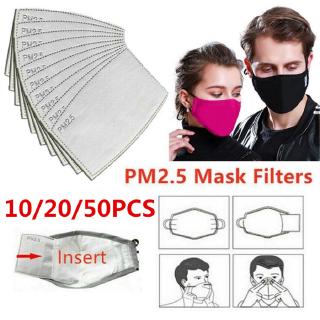 10/20/50Pcs 5 Layers PM2.5 Respirator Mask Pad Filter Dustproof Filter Pads (1)