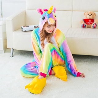 ONHAND Rainbow Unicorn Adult Onesie (1)