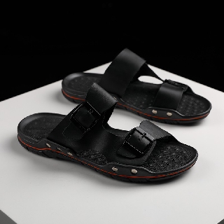 【Ready Stock】Men's Real leather sandals with air cushion massage inner sole (1)