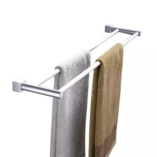 Luckin Mart Towel Holder Rack Bath Towel Hanger Wall Hanging Towel Bar Aluminum Storage Rack (2Bar)