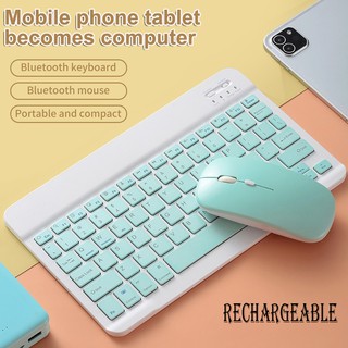 10 inch Wireless Bluetooth Keyboard Mouse Set Lightweight Portable For iPad Phone Colorful