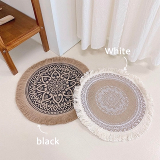 Bohemia Placemat Nordic Moroccan Woven Tassels Table Mats Cotton Linen Heat Insulation Placemats Bowl Cup Coasters Linen Pad