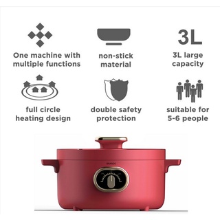 3L Multi Cooker Multifunctional Electric Pot Electric Hot Pot Home Non-stick Skillet Electric Cooker (7)