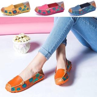 Spring And Autumn Women Flat Round Head Soft PU Leather Shoes (1)