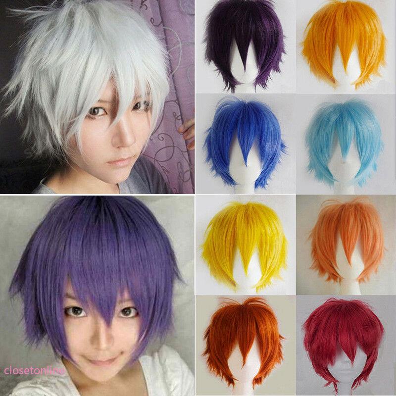CL✿✿Women Short Straight Hair Wigs Anime Party Cosplay