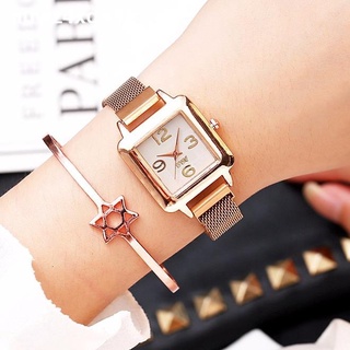 ❐◄Women Magnet Buckle Watch Luxury Casual Ladies CCQ Square