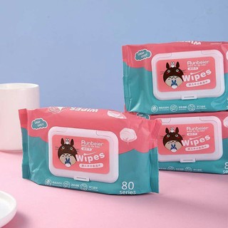Wipes Wet Tissue with Cover Alcohol Free Kangaroo Mom Organizer Baby Wipes 80pcs