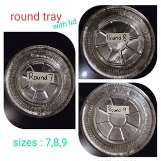 [10 PCS] ROUND ALUMINUM FOIL TRAY WITH LID 7" 8" 9"