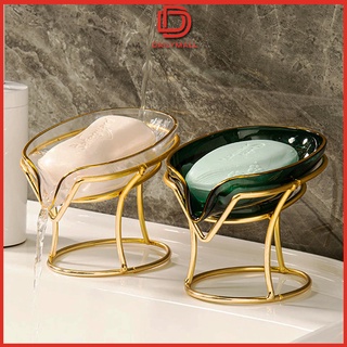 Soap holder with metal base Luxury design, easy to drain water Nordic style soap dish for bathroom