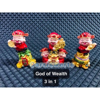 CARRISWERTE Lucky Charm God of Wealth 3 in 1 With String For Luck and Wealth Colored