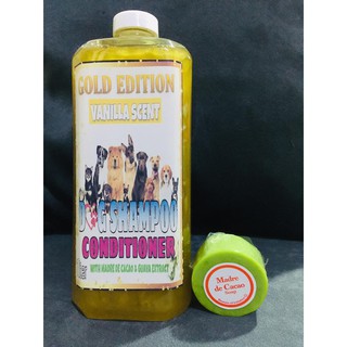 1L, Vanila Madre de Cacao w/ guava extract dog & cat shampoo+conditioner free soap